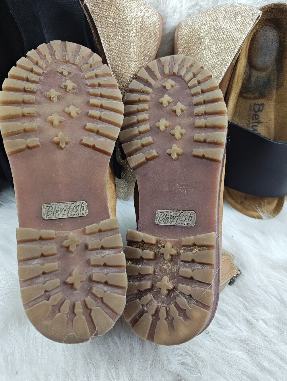 Blowfish Malibu Chillin Chelsea Boots Tan Purple Vegan Leather Dual Zip Women 8 - Picture 10 of 10